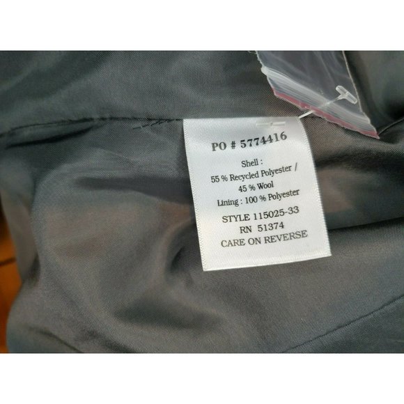 Doc & Amelia By Cintas Women Charcoal Gray 2 Regular Suit Blazer W/ Extra Button - Picture 11 of 12